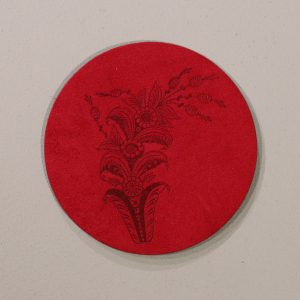 Grytunderlägg med kurbits, 15cm, röd
