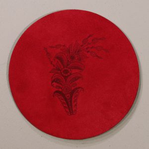 Grytunderlägg med kurbits, 20cm, röd